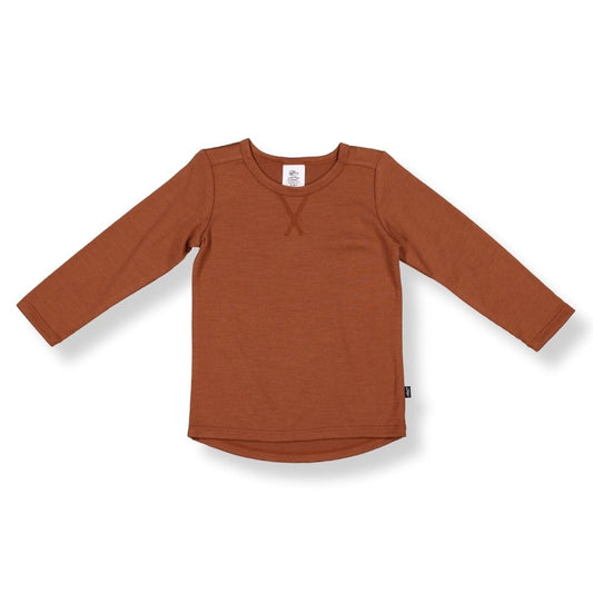 Little Flock of Horrors Merino Kids Long-sleeve Tee I Balsam Green