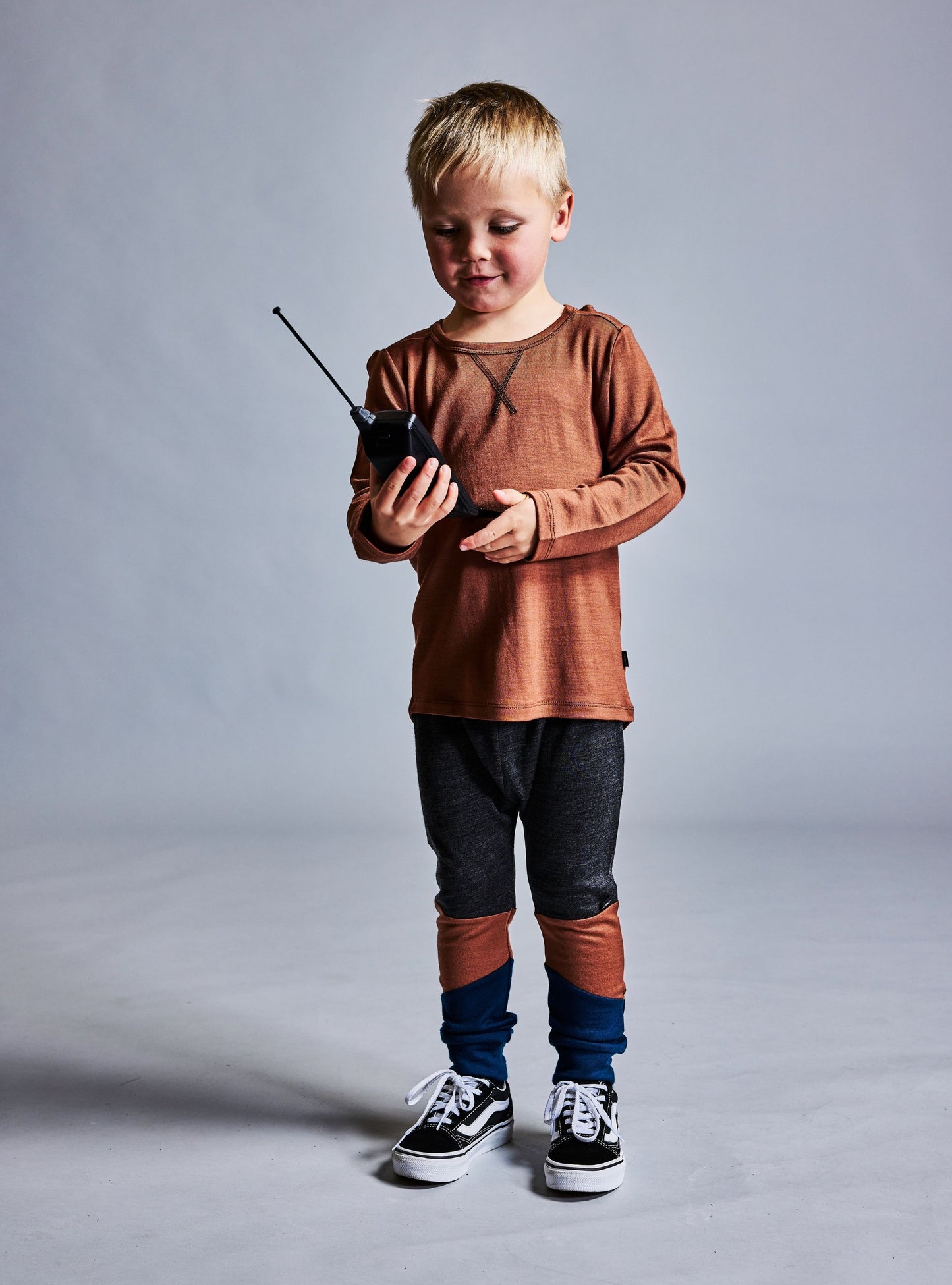 Little Flock of Horrors Merino Kids Long-sleeve Tee I Balsam Green