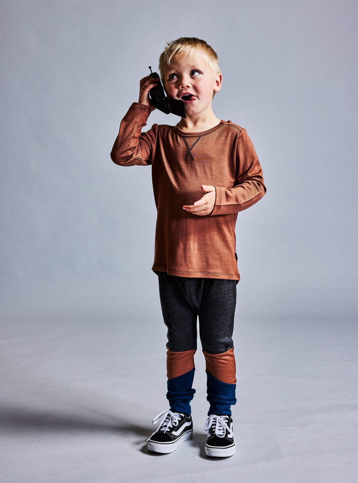 Little Flock of Horrors Merino Kids Long-sleeve Tee I Balsam Green