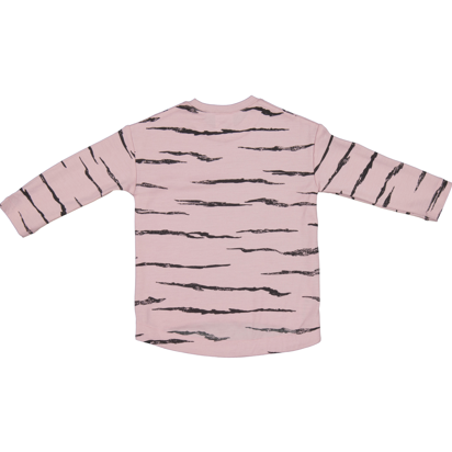 Merino Baby Long-sleeve Tee - Pink with Tiger Print