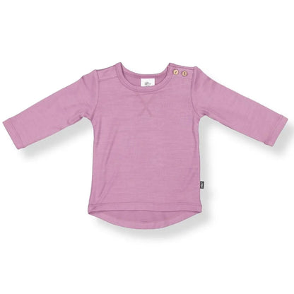 Merino Wool Baby Long-Sleeve Tee - Button Shoulder