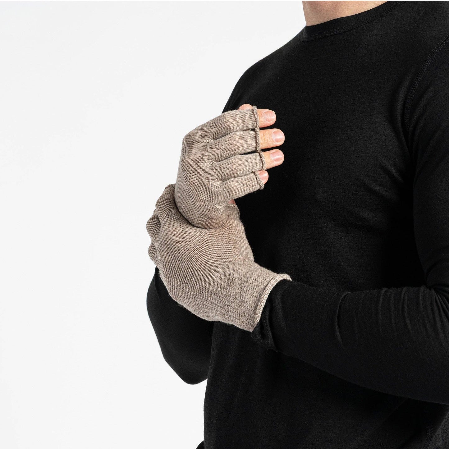 Merino Thermal Fingerless Liner Gloves Mens