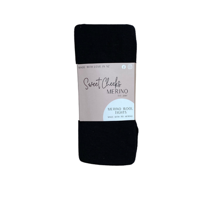 Sweet Cheeks Merino Kids Tights I Black