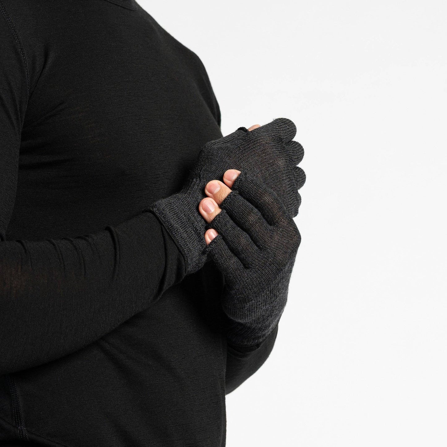 Merino Thermal Fingerless Liner Gloves Mens