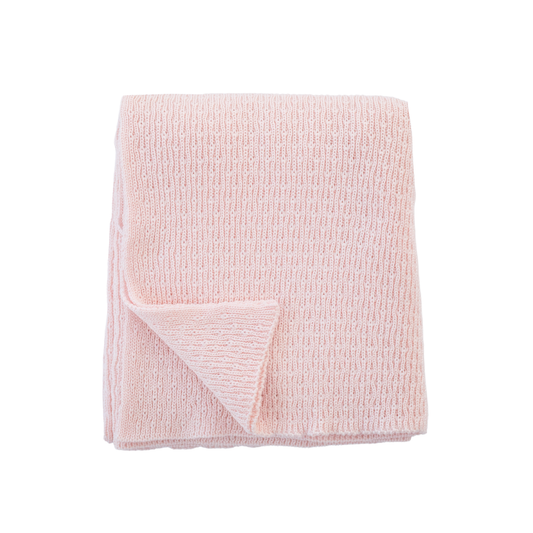 Sweet Cheeks Merino Knit Baby Blanket I Pink