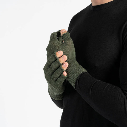 Merino Thermal Fingerless Liner Gloves Mens