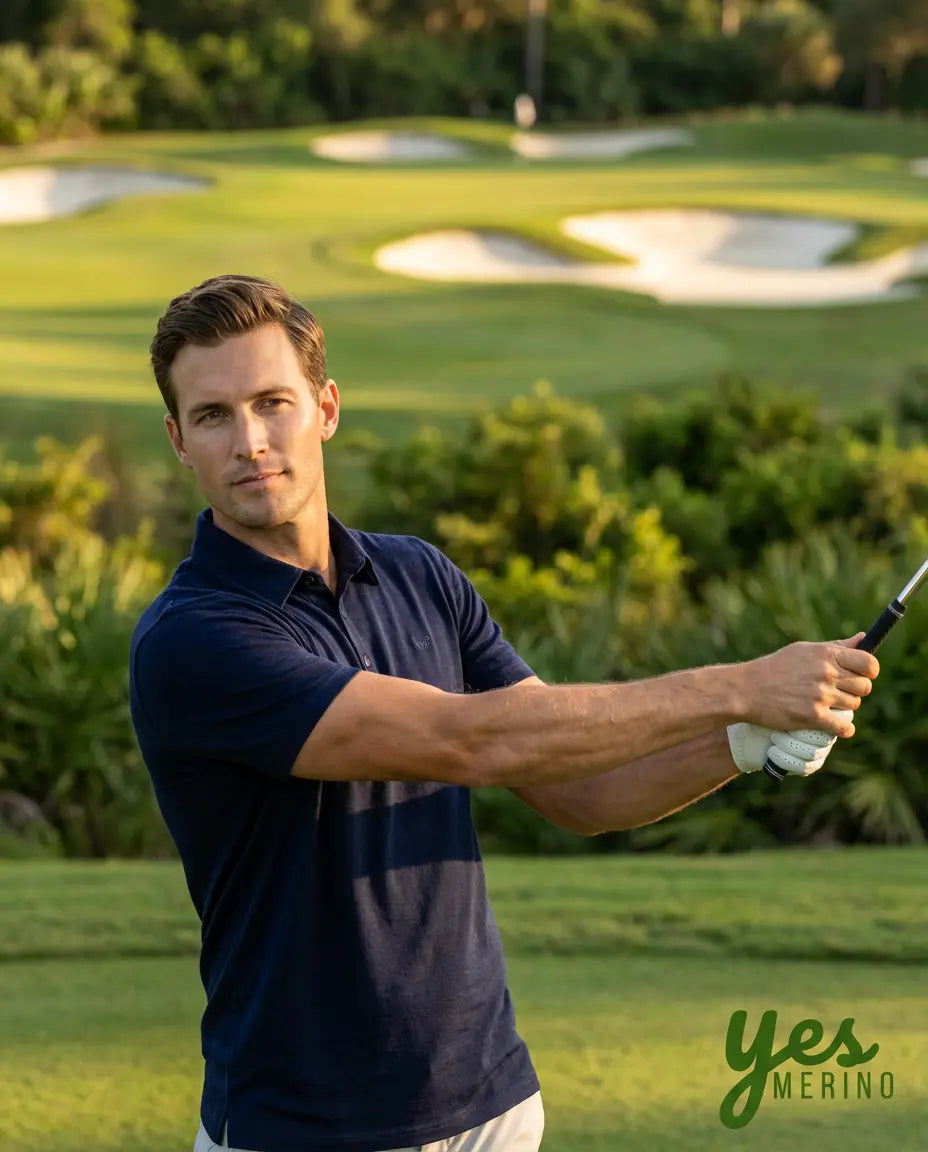 Men's Merino Polo Shirt - Midnight Blue