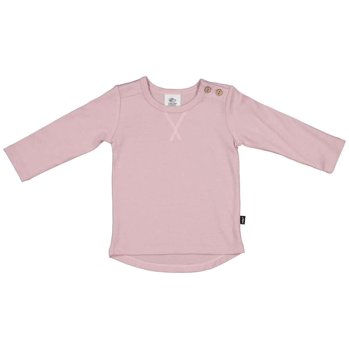 Merino Wool Baby Long-Sleeve Tee - Button Shoulder