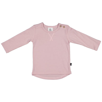 Merino Wool Baby Long-Sleeve Tee - Button Shoulder