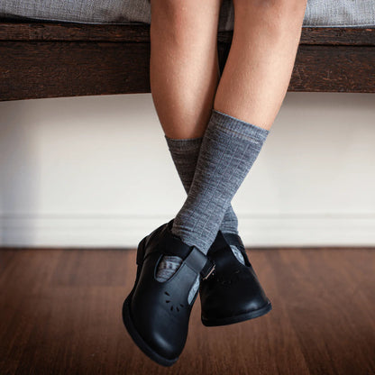Merino Kids School Socks - Black