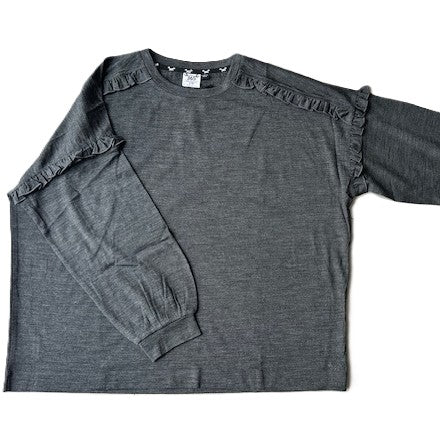Merino 365 Womens Eden Frill Top I Slate Grey